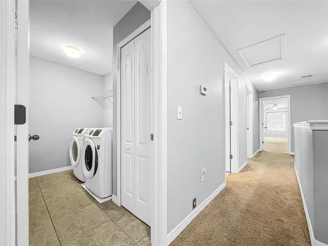 Upstairs interior laundry