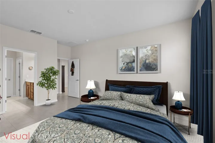 Virtually staged Master Bedroom w/ensuite