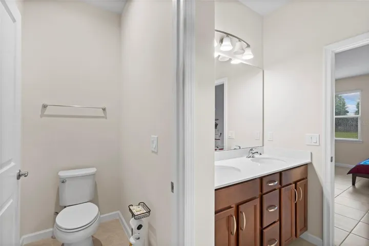 Privacy is ensured with a water closet