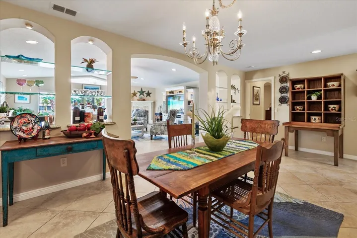 Dining room is spacious and light & bright!
