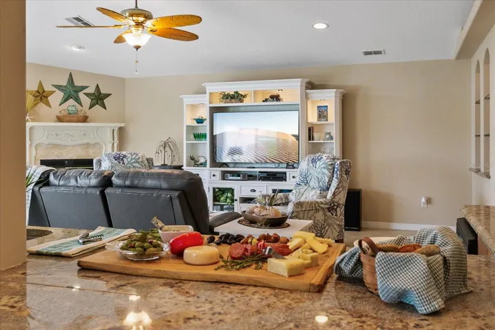 Kitchen opens to great room
