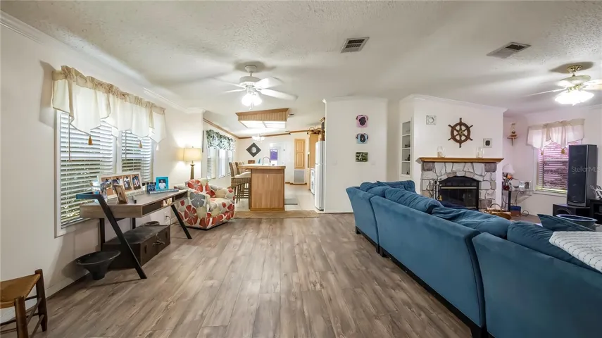 Great room towards kitchen and dinette