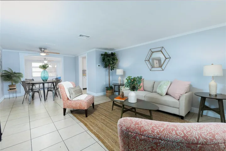 Great Room and Dining Room with entrance into kitchen