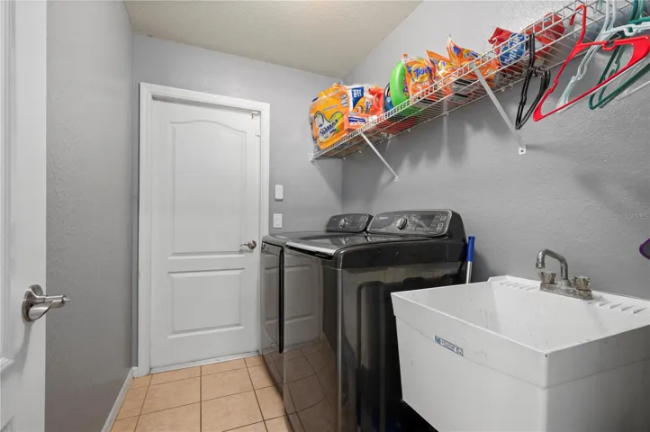 Inside laundry room.
