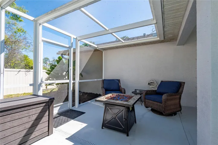 Extended screened in area.