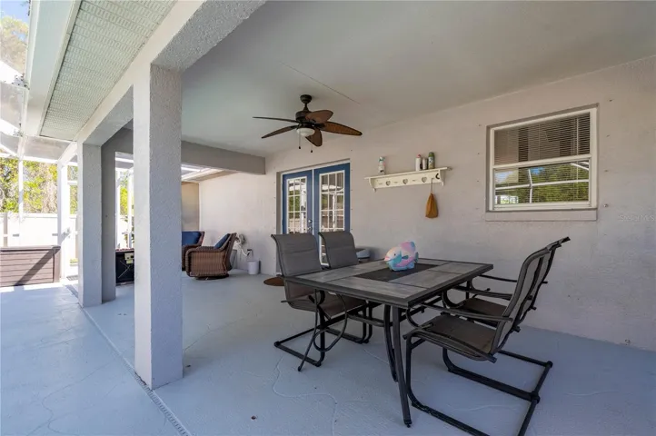 Overall view of the covered porch and extended area.