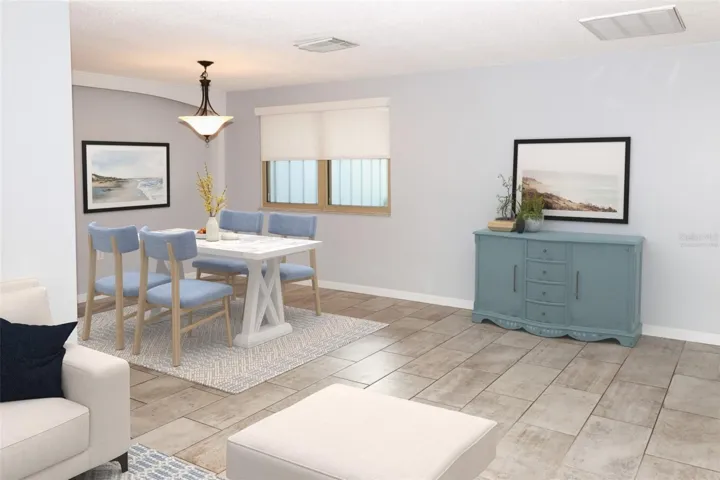 Virtually Staged Dining/Living Room