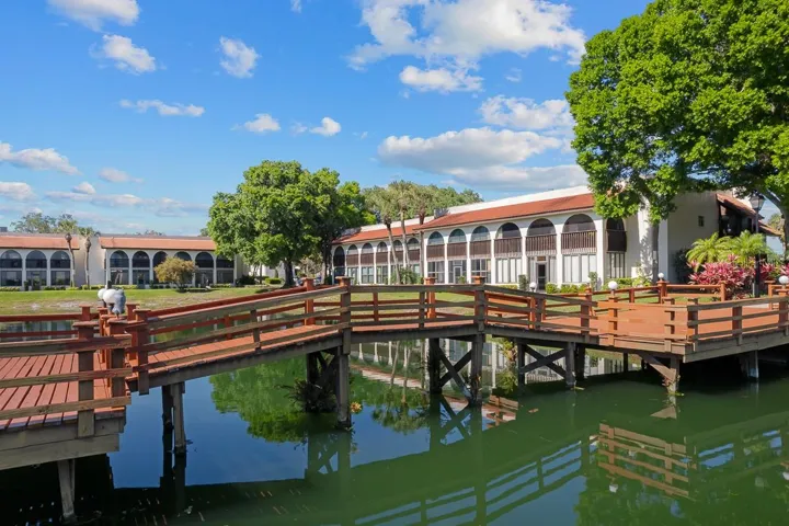 Bridge to pool