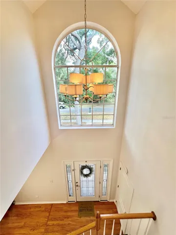 Aerial view of the front door