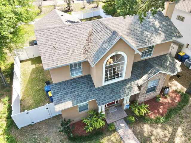 Aerial view of front of the house