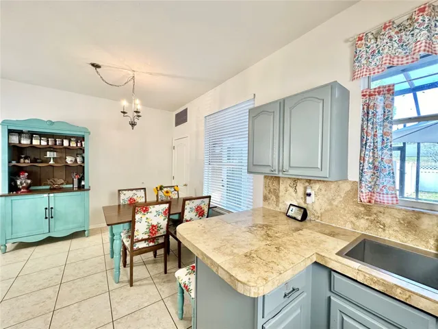 View of the dine-in kitchen from the kitchen