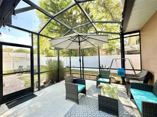 Screened-in back porch