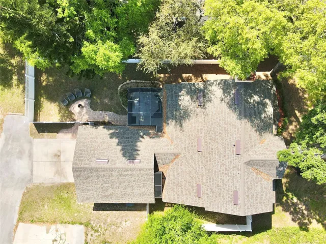 Aerial view of the house