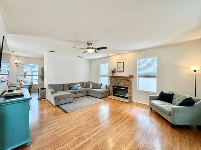 Great room and view of the dine-in kitchen