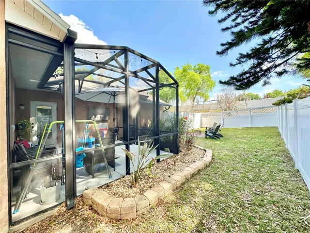 Screened-in back porch