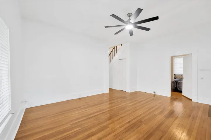 Hardwood floors in much of the home.