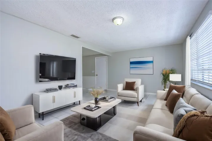 Living room virtually staged