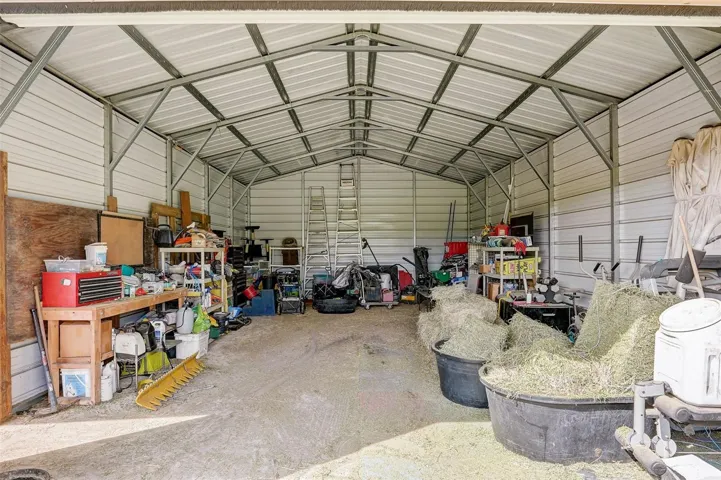 Storage Building Interior, Roll Up Door