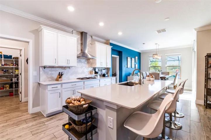 Large kitchen with center island