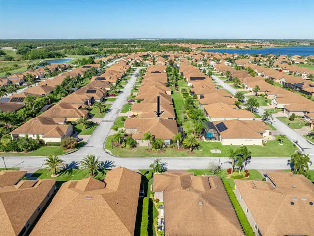 Drone view of neighborhood