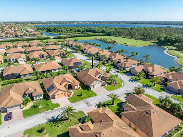 Drone view of neighborhood