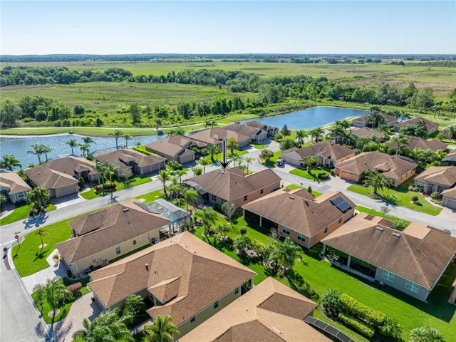 Drone view of neighborhood