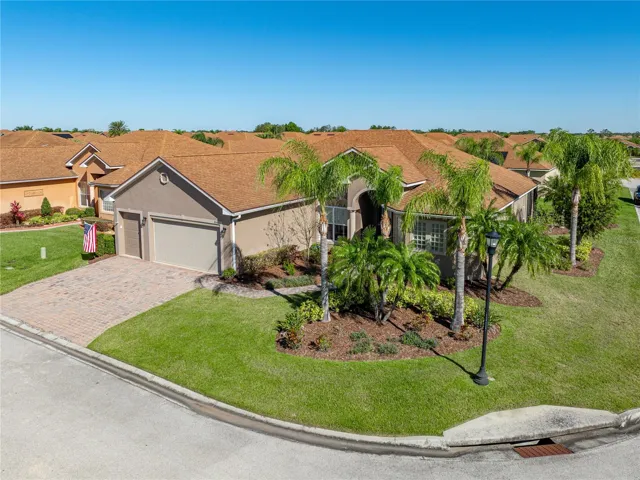 Drone view of property