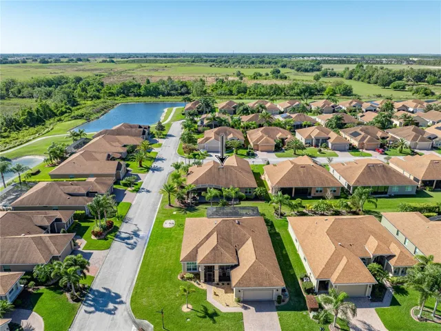 Drone view of neighborhood