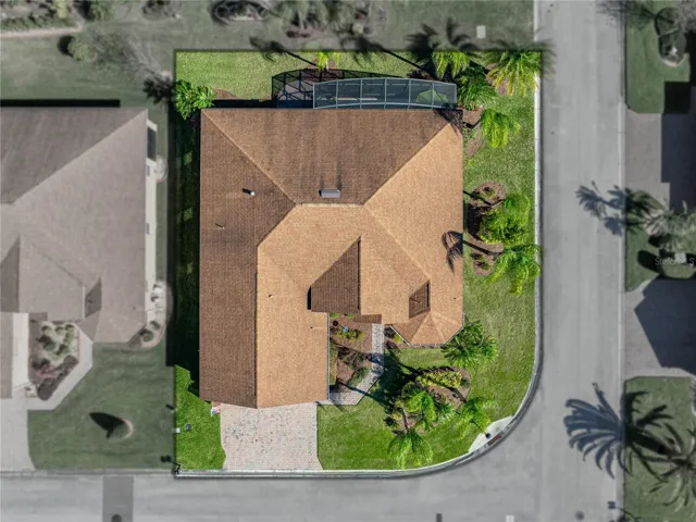 Drone view of property