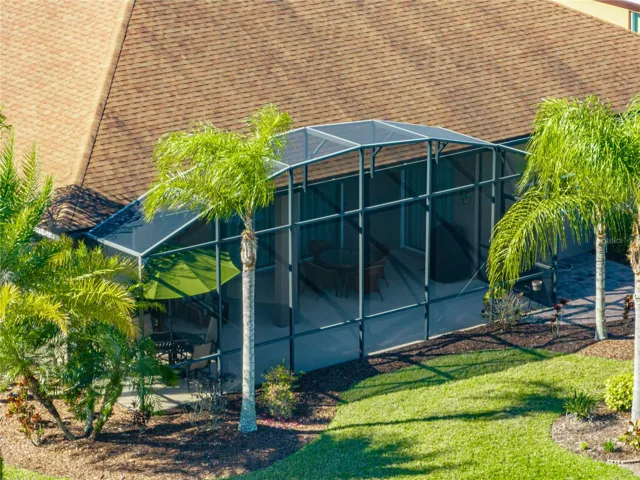 Drone view of property