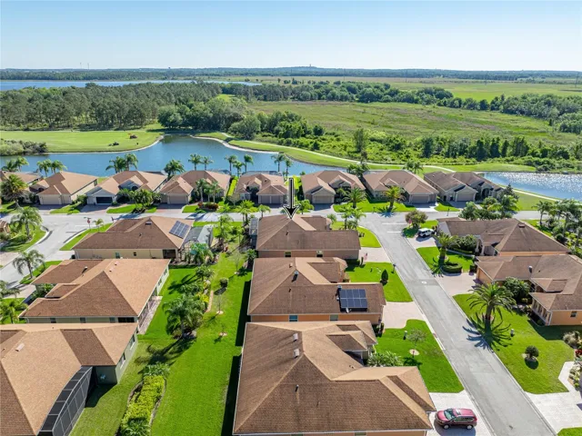 Drone view of neighborhood