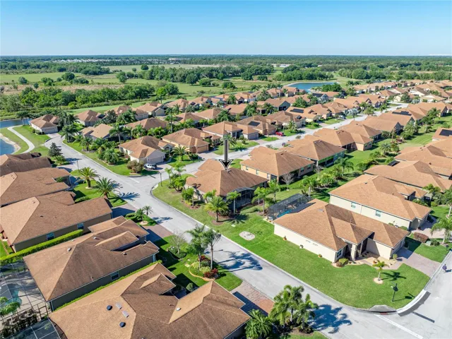 Drone view of neighborhood