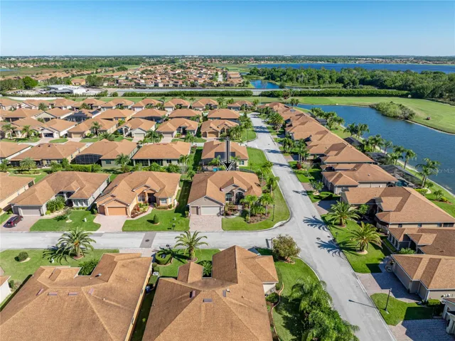 Drone view of neighborhood