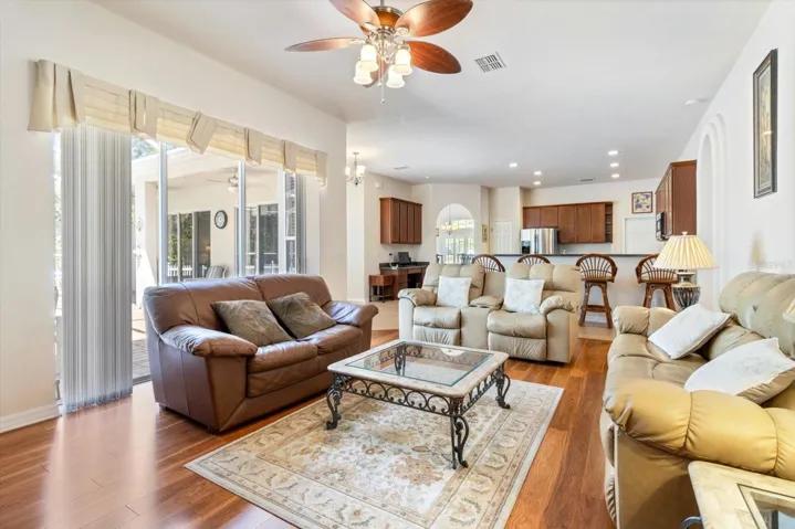 Separate Family Room w/ 3 Panel Pocket Slider