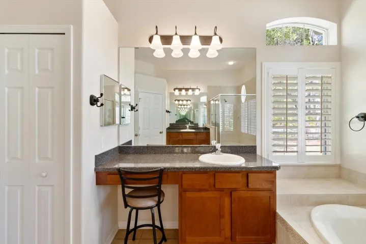 Vanity #1 w/ Makeup Desk & Linen Closet on the Left