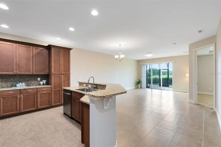 Kitchen with View to Dining Room/Living Room