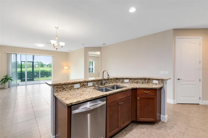 Kitchen with View to Dining Room/Living Room