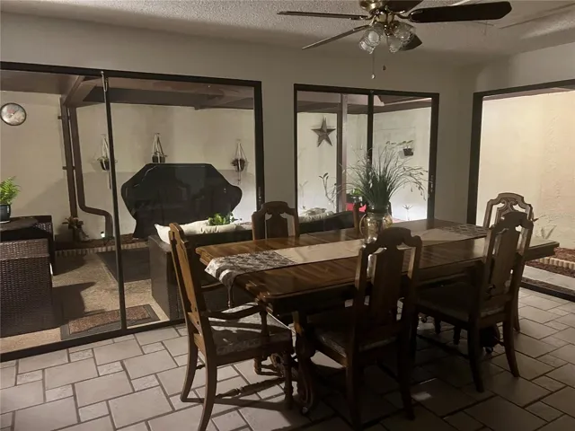 Living Room at Night Overlooking Patio
