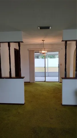 living room into dining room