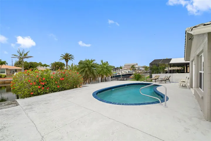Heated pool with large deck area