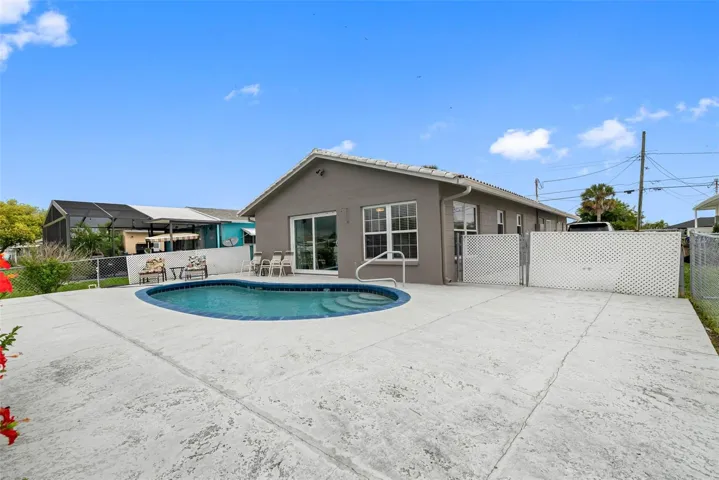 Heated pool with large deck area