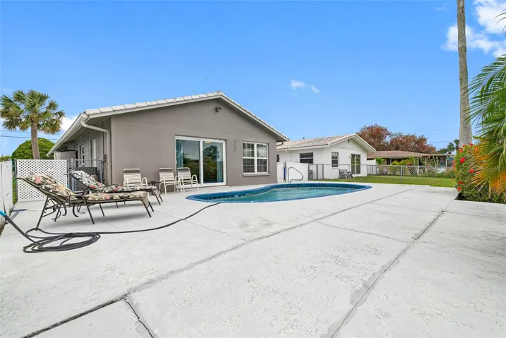 Heated pool with large deck area