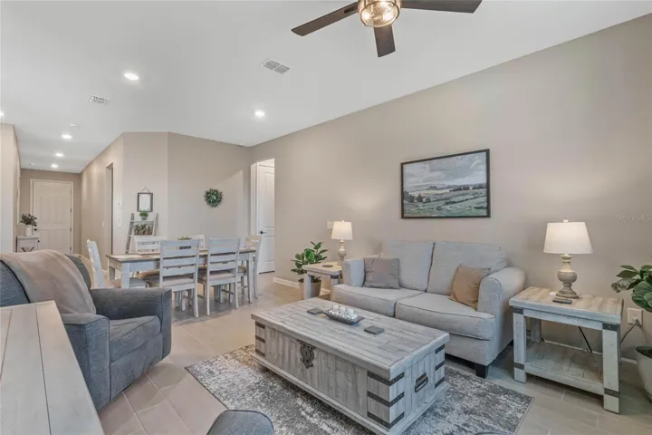 Tile Flooring and High Ceilings Throughout