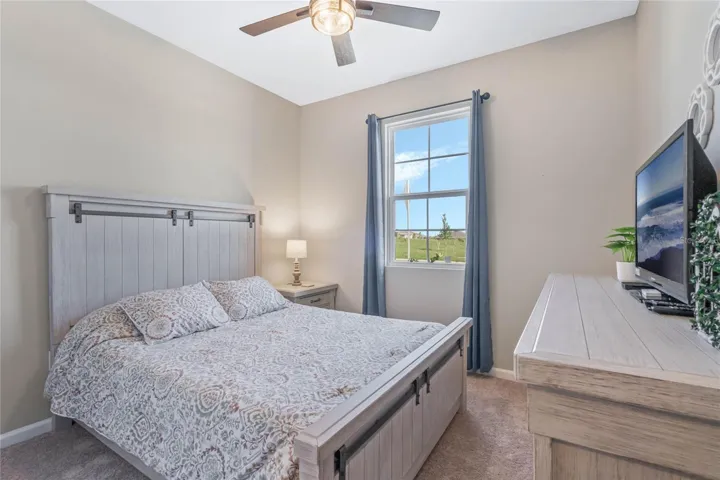 Bedroom #2 with New Ceiling Fan