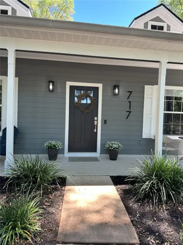 Front Door with Modern Numbers