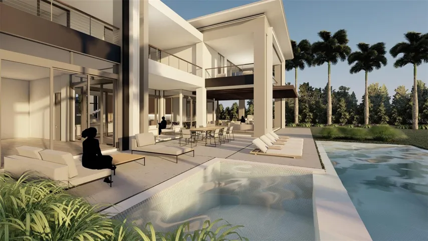 Outdoor Terrace & pool Rendering
