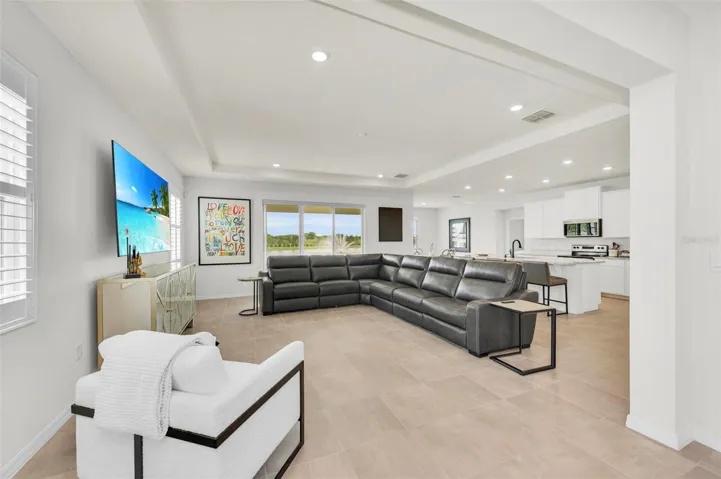 Experience the breathtaking fountain view right from your living room, creating a picturesque backdrop for movie nights or entertaining guests.