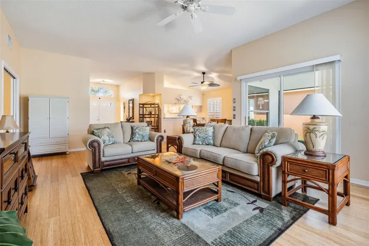 Great room with view of entry foyer
