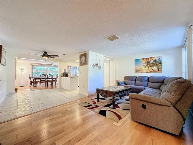 Shining lvp flooring in the living room.