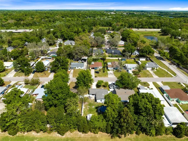 Aerial view of surrounding community.